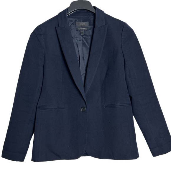 J Crew Stretch Cotton Parke Navy Blue Blazer Size 6 - Picture 1 of 9